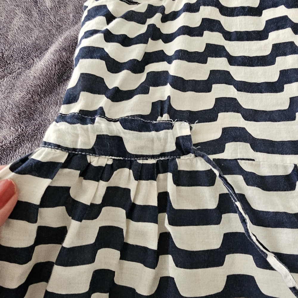 Pinky Striped Nautical Dress Cotton Racer Back Navy Blue/ Light Beige Small - Picture 5 of 11